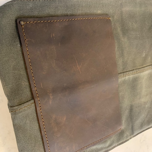 Anthropologie JO Bag Industrial Canvas Distressed Leather Chain Satchel WAY COOL - Picture 10 of 14